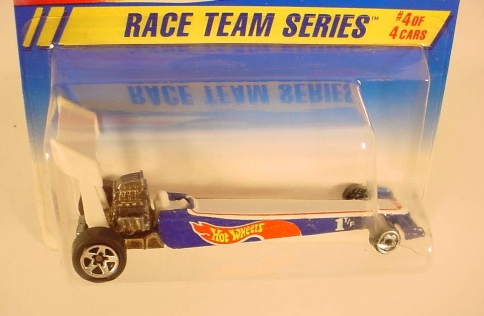 HOT WHEELS RACE TEAM SERIES DK BLUE DRAGSTER W/ 5SP # 278