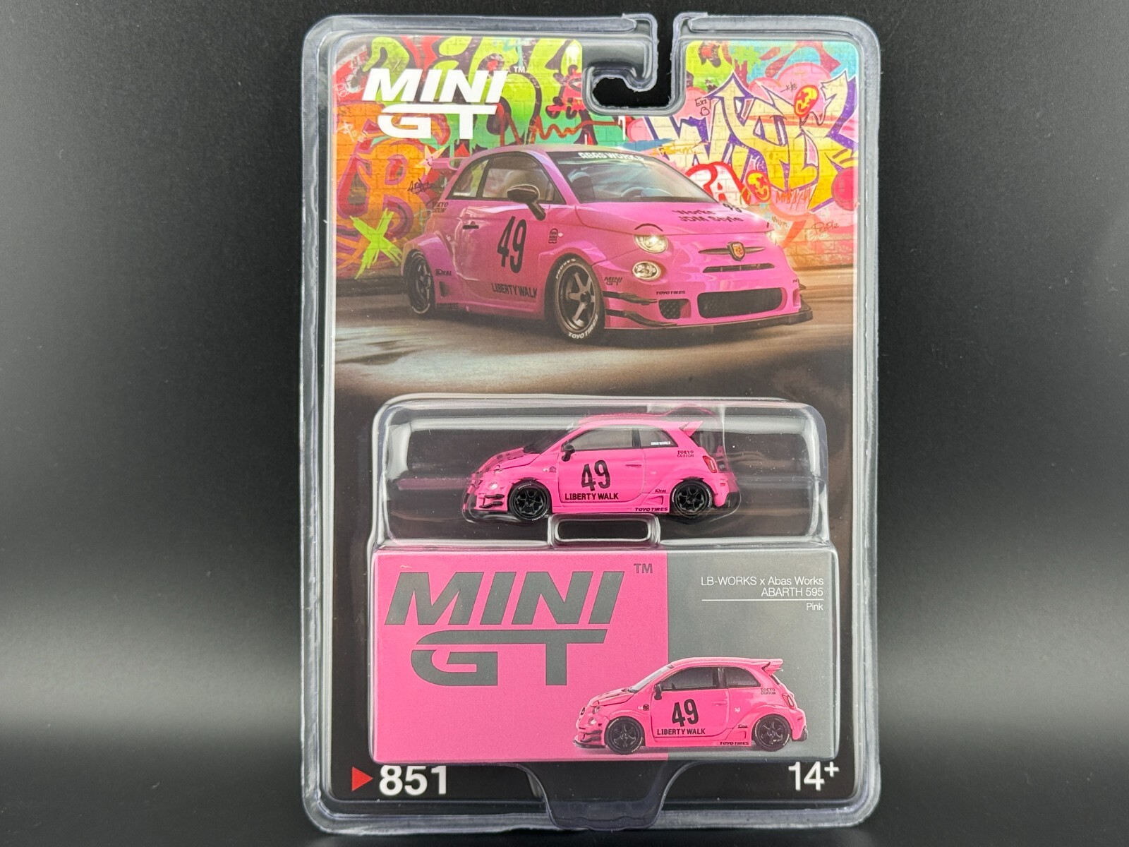 Mini GT ABARTH 595 LB-WORKS x Abas Works Pink #851 1/64