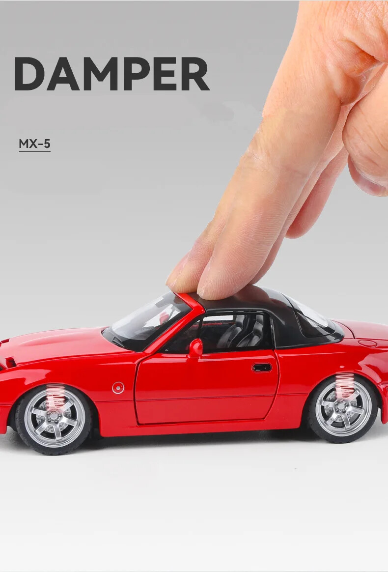 1:32 Scale Mazda Miata MX-5 Alloy Sports Model Diecast Car With Sound And Light