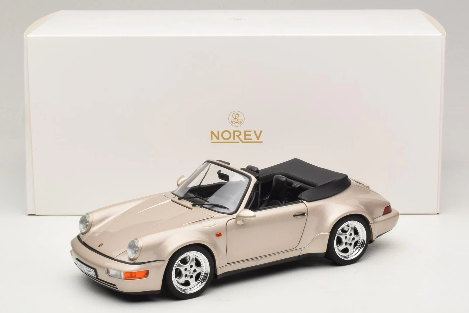Norev 1992 PORSCHE 911 Cabriolet TURBO Look 1:18 187140 NEW Zermatt SILVER