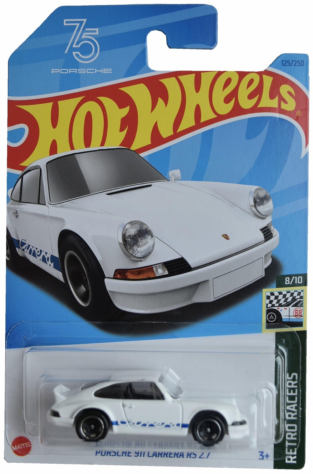 Hot Wheels Porsche 911 Carrera RS 2.7, Retro Racers 8/10 [White]