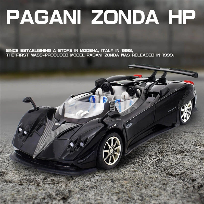 1:24 Pagani Zonda HP Barchetta Alloy Car Model Diecast Toy Vehicle Sound Light