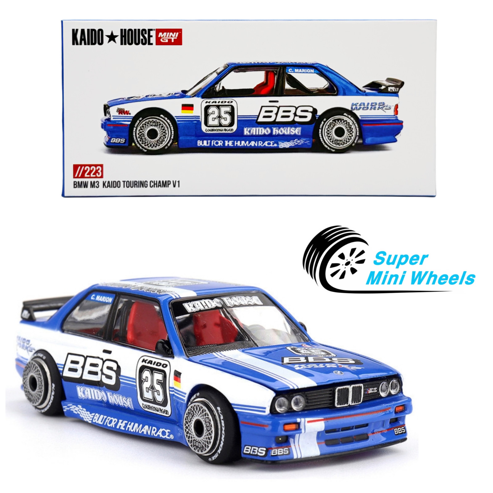 Kaido House x Mini GT 1:64 BMW M3 Kaido Touring Champ V1 BBS Blue #223