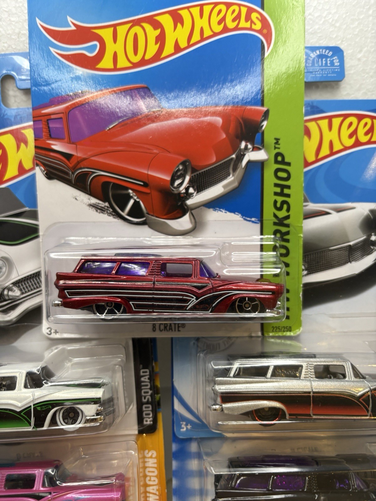 HOT WHEELS LOT OF 5 DIFFERENT 8 CRATE S FROM DIFFERENT YEARS AND COLOR