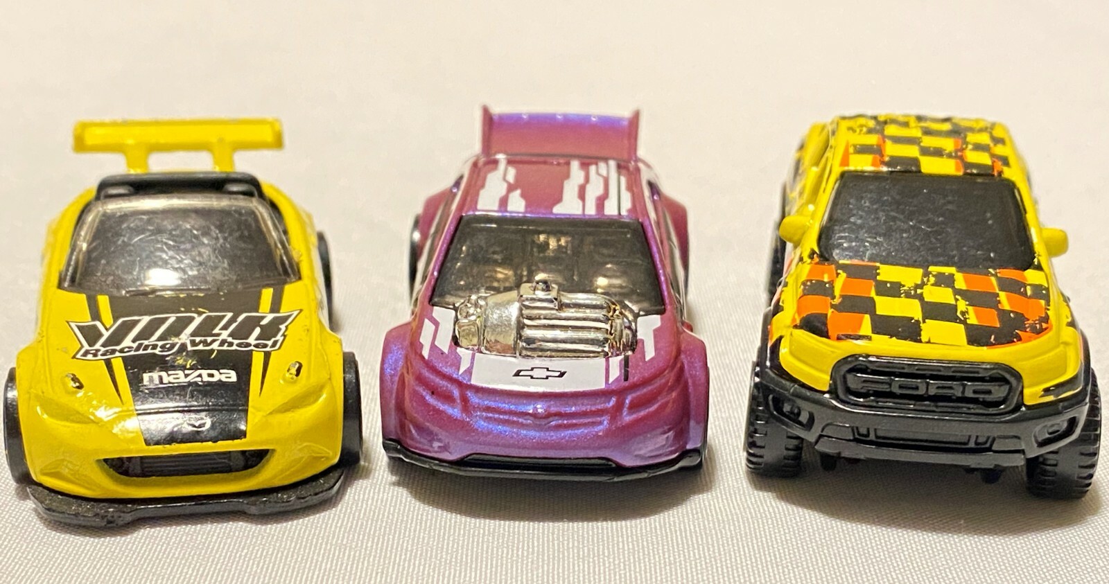 Hot Wheels Lot3 Ranger Raptor, Super Volt, Mazda MX5 Collectible Toy Car Diecast