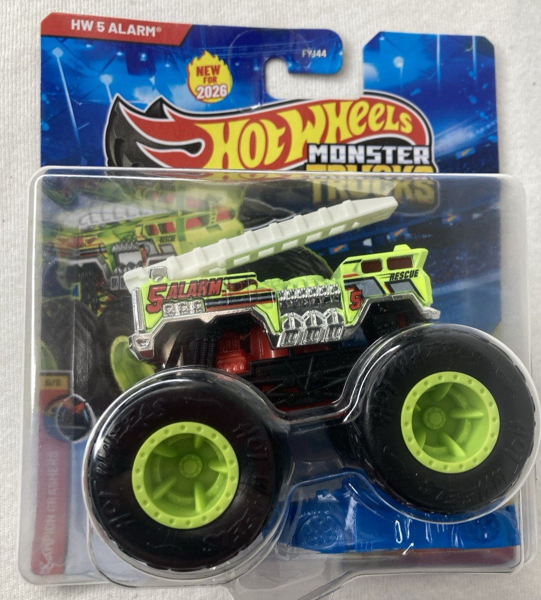 Mattel Monster truck – Hw 5 Alarm diecast truck 1:64 scale lime green color