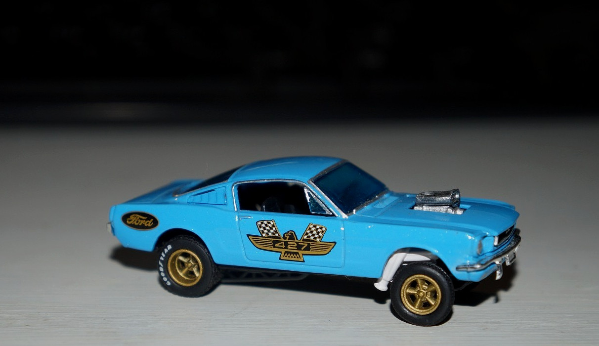 1966 Ford Mustang 427 Gasser Drag NHRA Blue Diecast Car Limited Edition M2 1/64