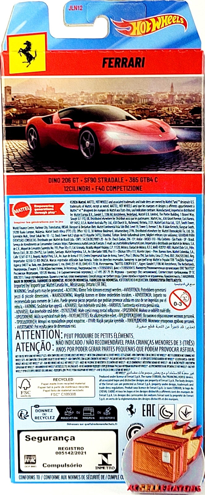 Hot Wheels 🟥🟥 FERRARI 🟥🟥 5 Pack w F40, 12Cilindri, 365 GTB4, SF90 & Dino
