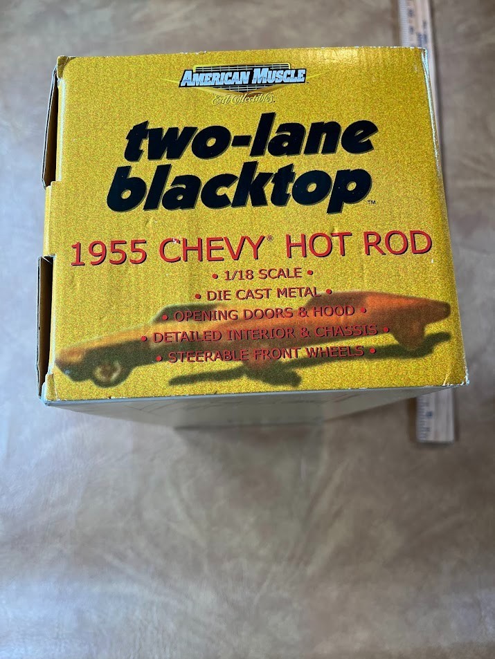 1955 Chevy Hot Rod, Two Lane Blacktop, Ertl-American muscle, 1/18, NIB, Rare.