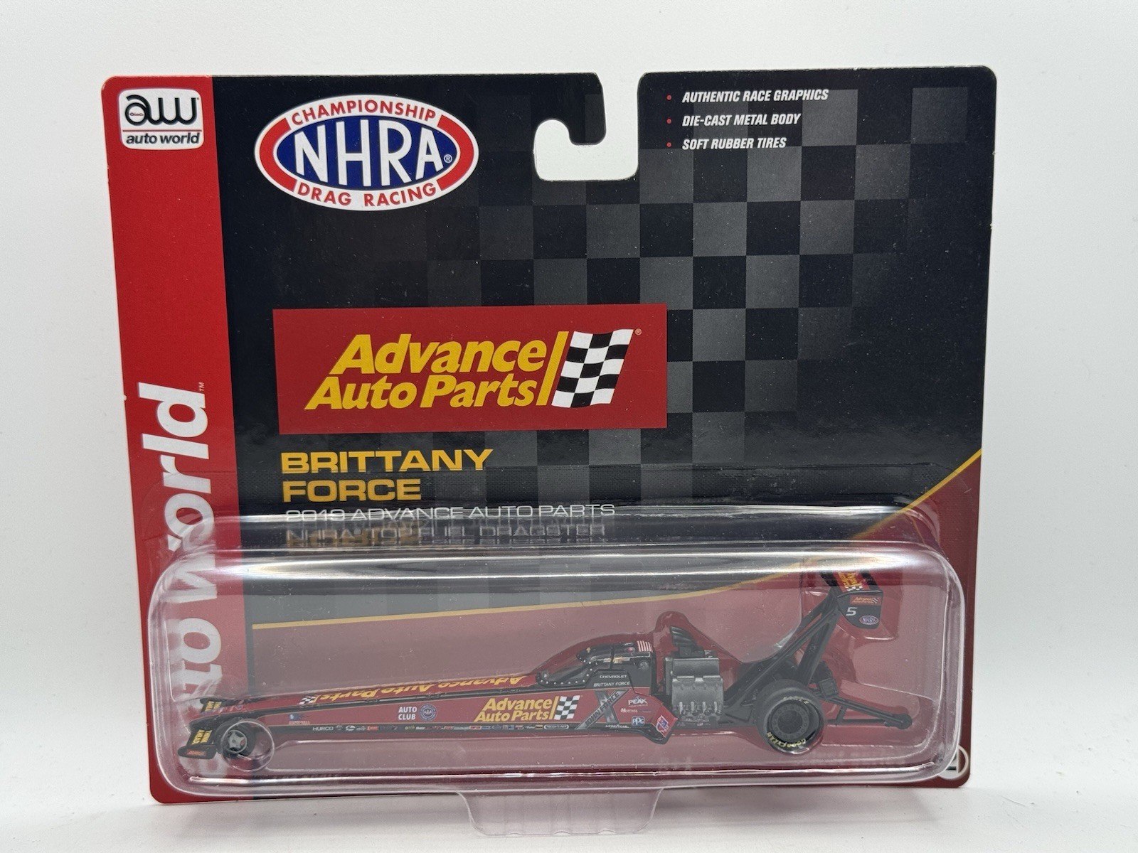 Auto World NHRA Advance Auto Parts Brittany Force Top Fuel Dragster 1:64 Diecast