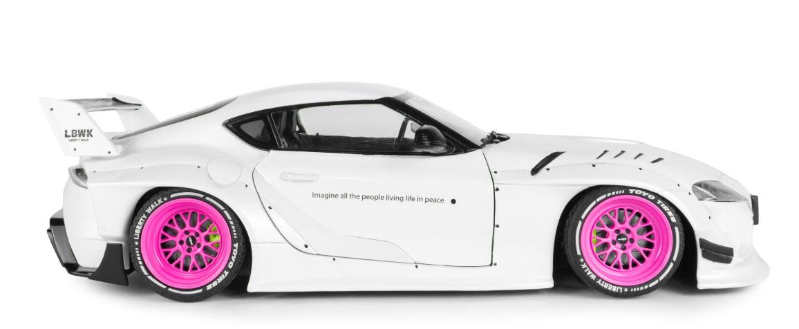 SOLIDO,TOYOTA GR Supra Liberty Walk Body Kit 2025 White and Pink, 1/18, SOL18…