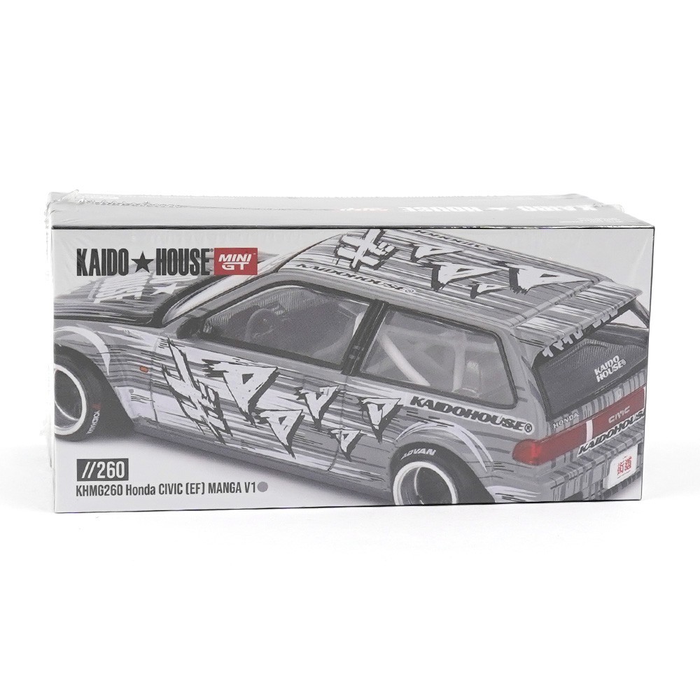 1/64 Kaido House x Mini GT Honda Civic (EF) Kaido Manga V1 Silver KHMG260