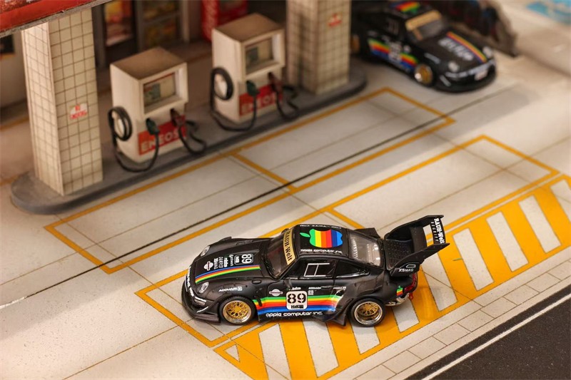 SW 1:64 RWB 993 matte black Diecast Model Car