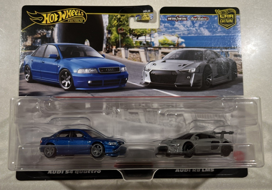 NEW 2024 Hot Wheels Car Culture Twin 2 Pack Audi S4 Quattro & Audi R8 LMS