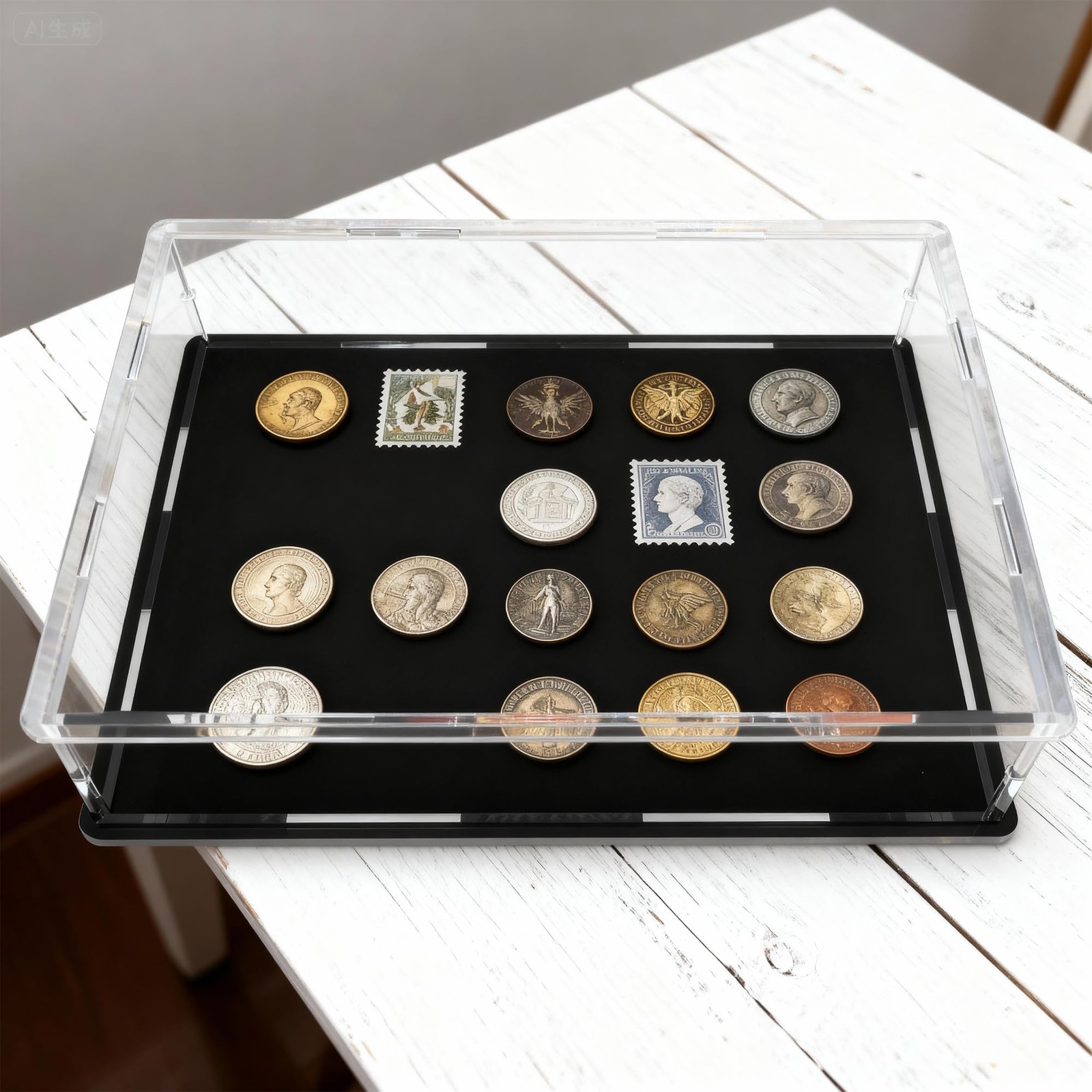 HOPEME Book Display Case Clear Protector 13×10×3 inch, Black and