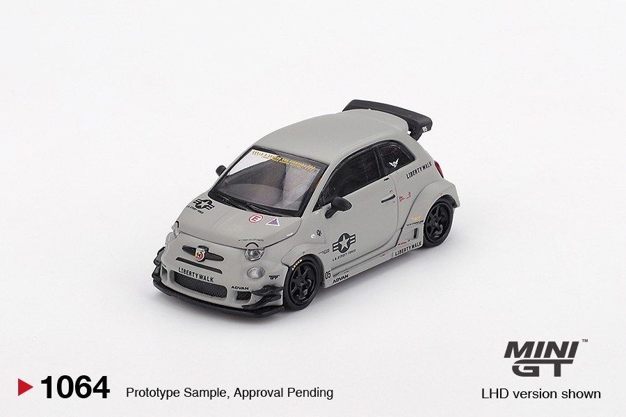 Mini GT 1:64 Abarth 595 LB-WORKS x Abas Works Fighters – Matte Grey #1064