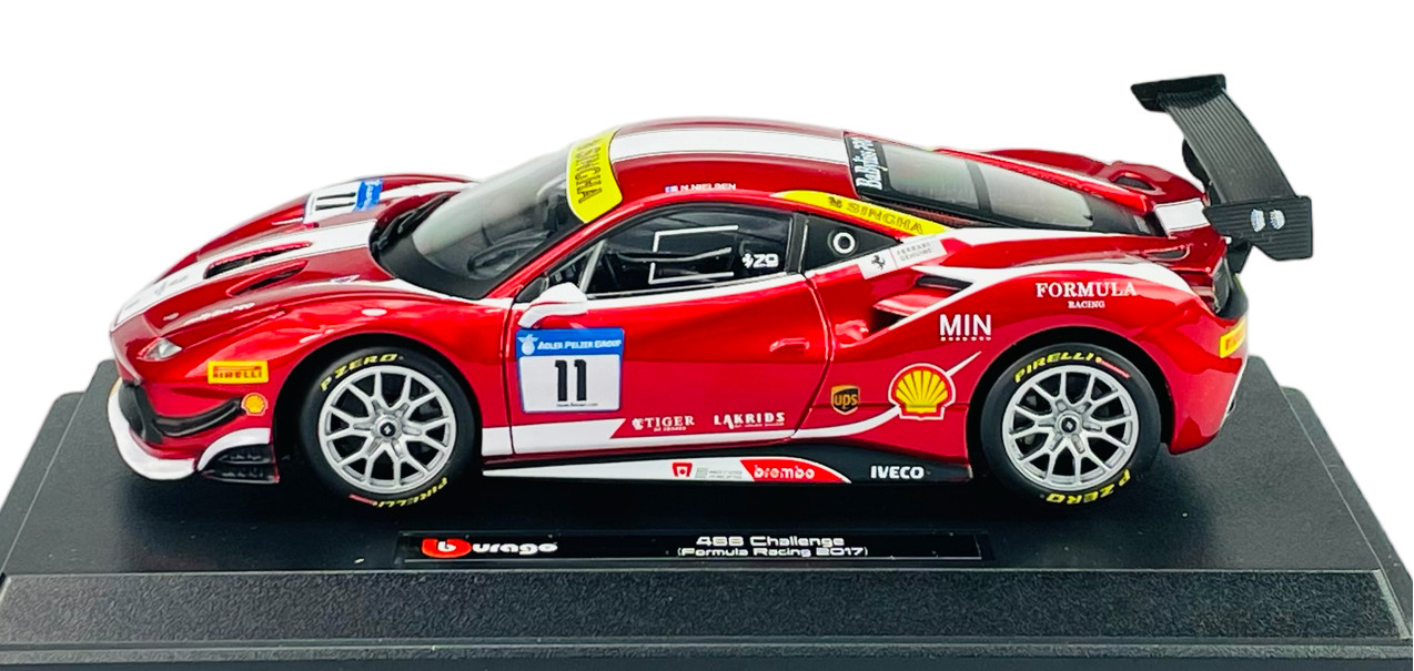 BBURAGO FERRARI 488 CHALLENGE (FORMULA RACING 2017) RED 1:24 NEW MODEL 26308