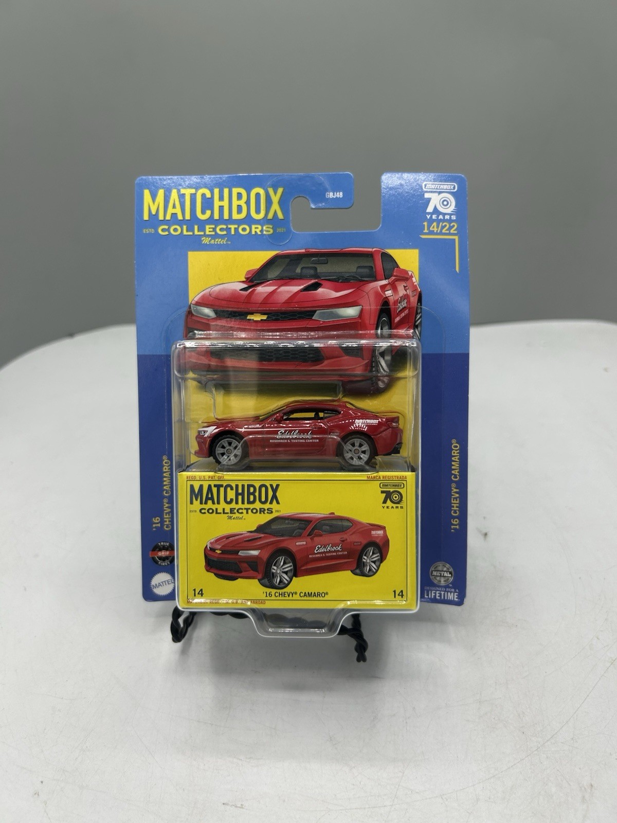 Matchbox Collectors 2023 ’16 Chevy Camaro 14/22 70 Years Edelbrock Red HLJ61