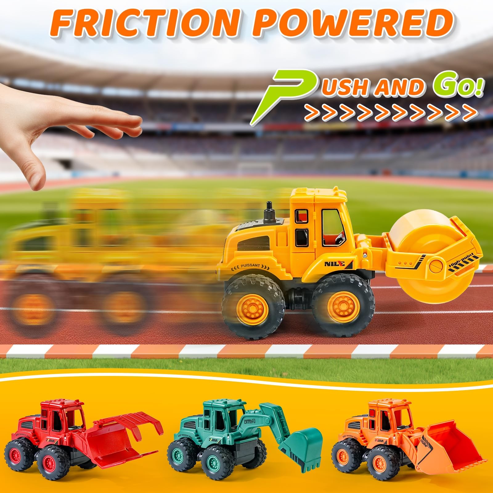 Construction Toys for 3 Years Old Boys Girls Kids, Friction Powered Construct…