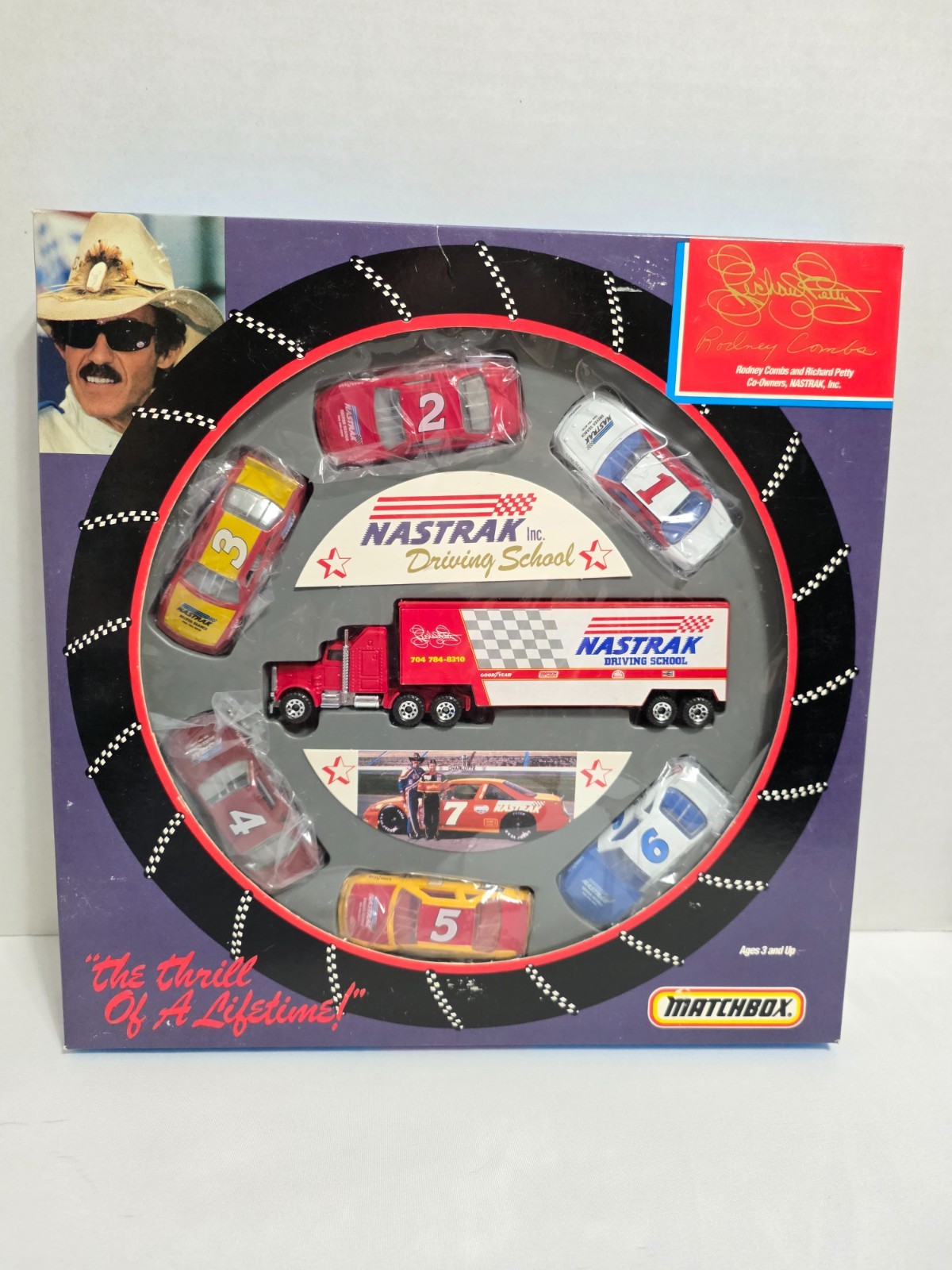 MATCHBOX RICHARD PETTY RODNEY COMBS NASTRAK DRIVING SCHOOL CAR SET 6 CAR 1 TRUCK