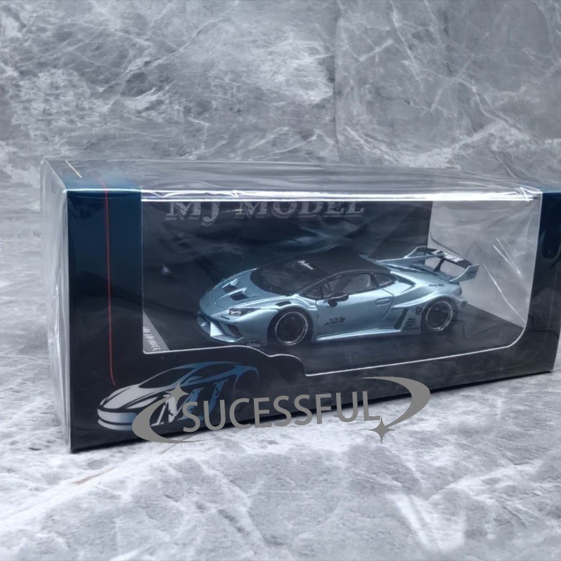 MJ 1:64 Blue Lamborghini Huracan Alloy Diecast Collectible Car Model