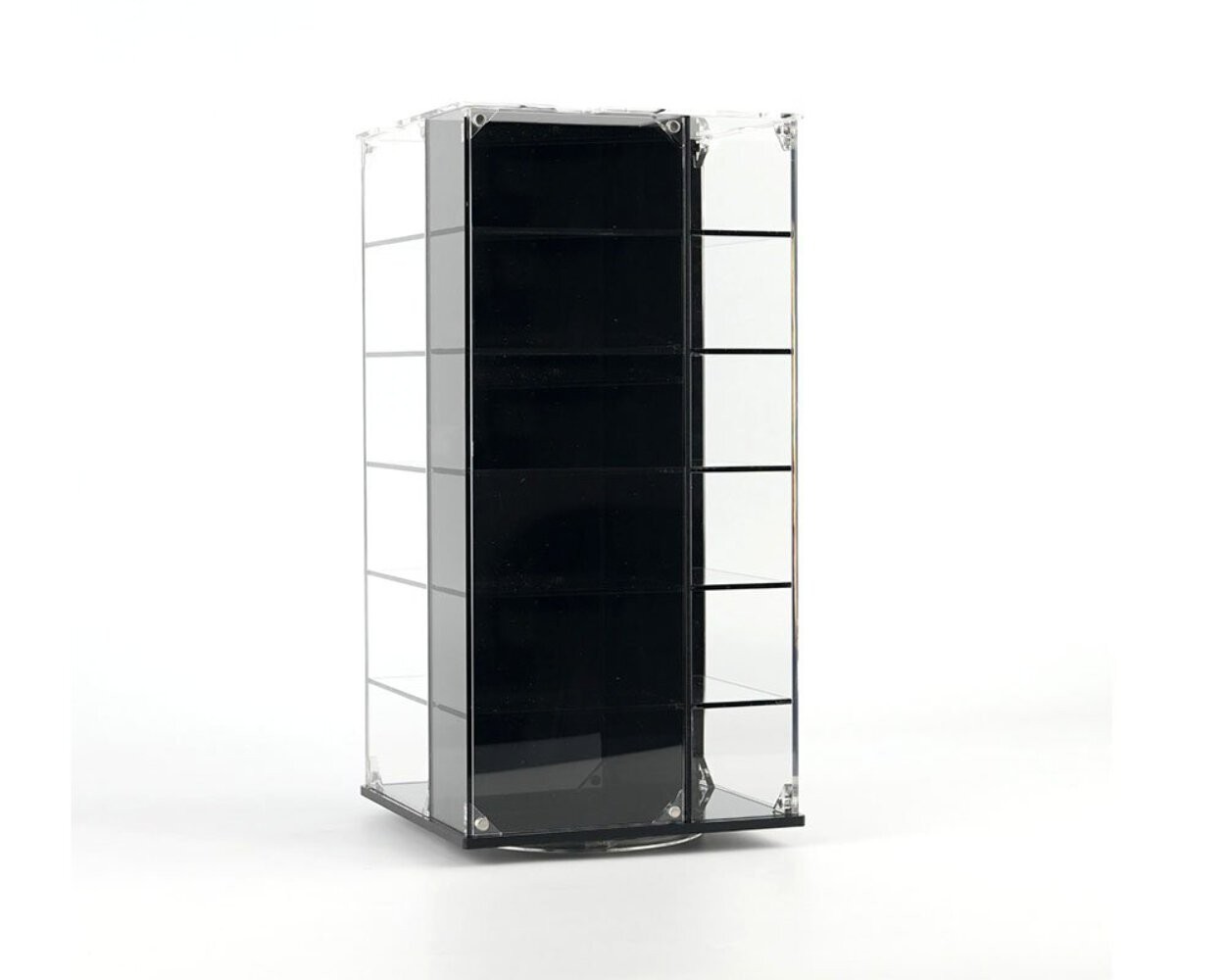 Showcase 1:64 Acrylitower 24-Car Display Desk Top Spinner with Magnetic Covers (