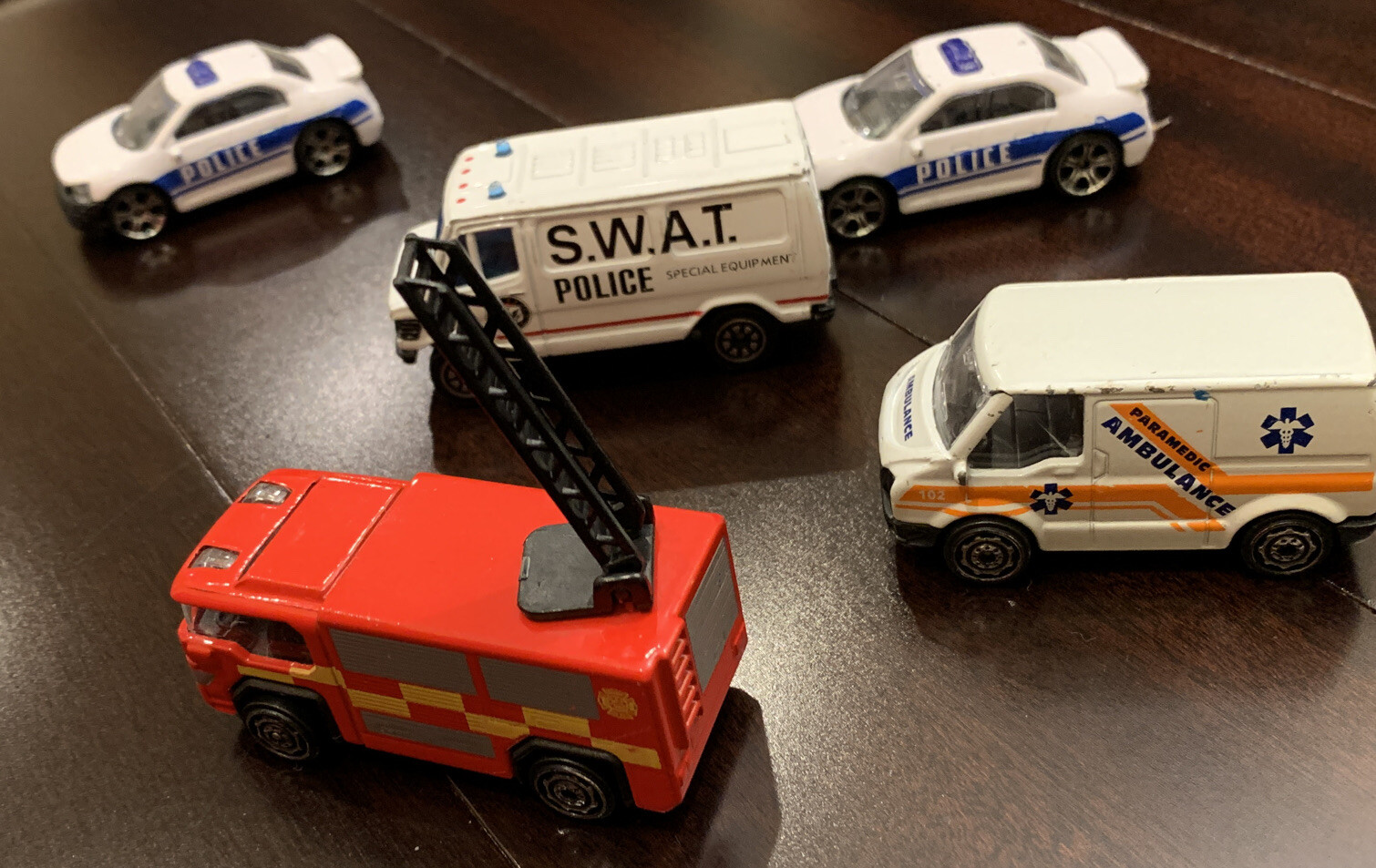 Teamsterz and Welly Police, S.W.A.T Police, Fire & Rescue, Ambulance Die Cast
