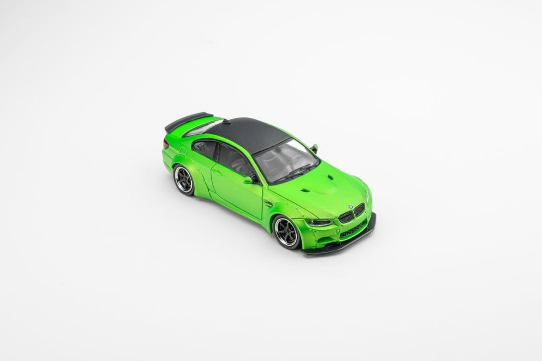 BMW M3 E92 LB MODIFIED LBWK MATTE GREEN 1/64 DIECAST CAR BY FINE MODEL FM