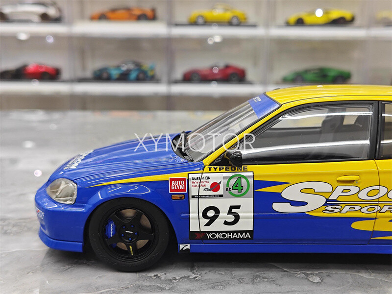 Motorhelix 1/18 Honda Civic Type R EK9 spoon #95 Model Car Gifts Collection