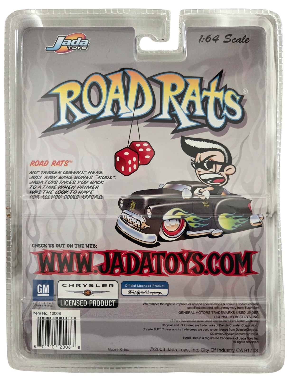 Jada Toys Road Rats ’62 Cadillac Series 62 Diecast 1:64 Burgundy Gold Stripes
