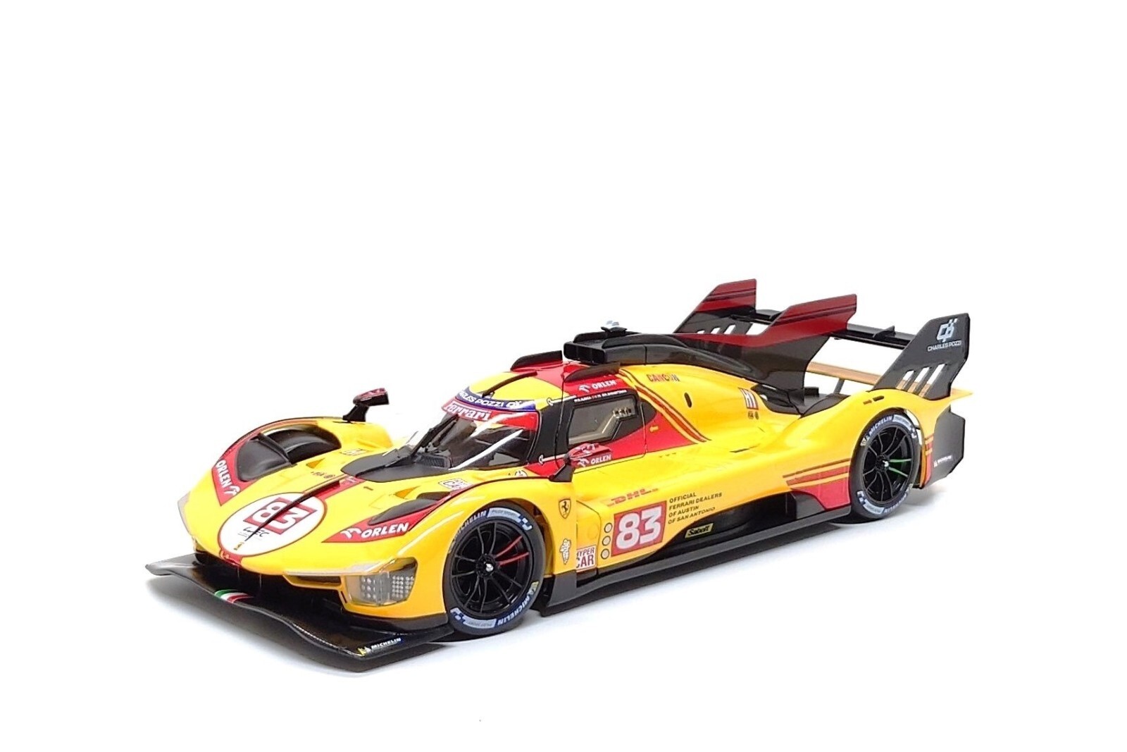 (Damaged Box) Bburago 1:18 Ferrari 499P #83 – 4th Place WEC Qatar 2024