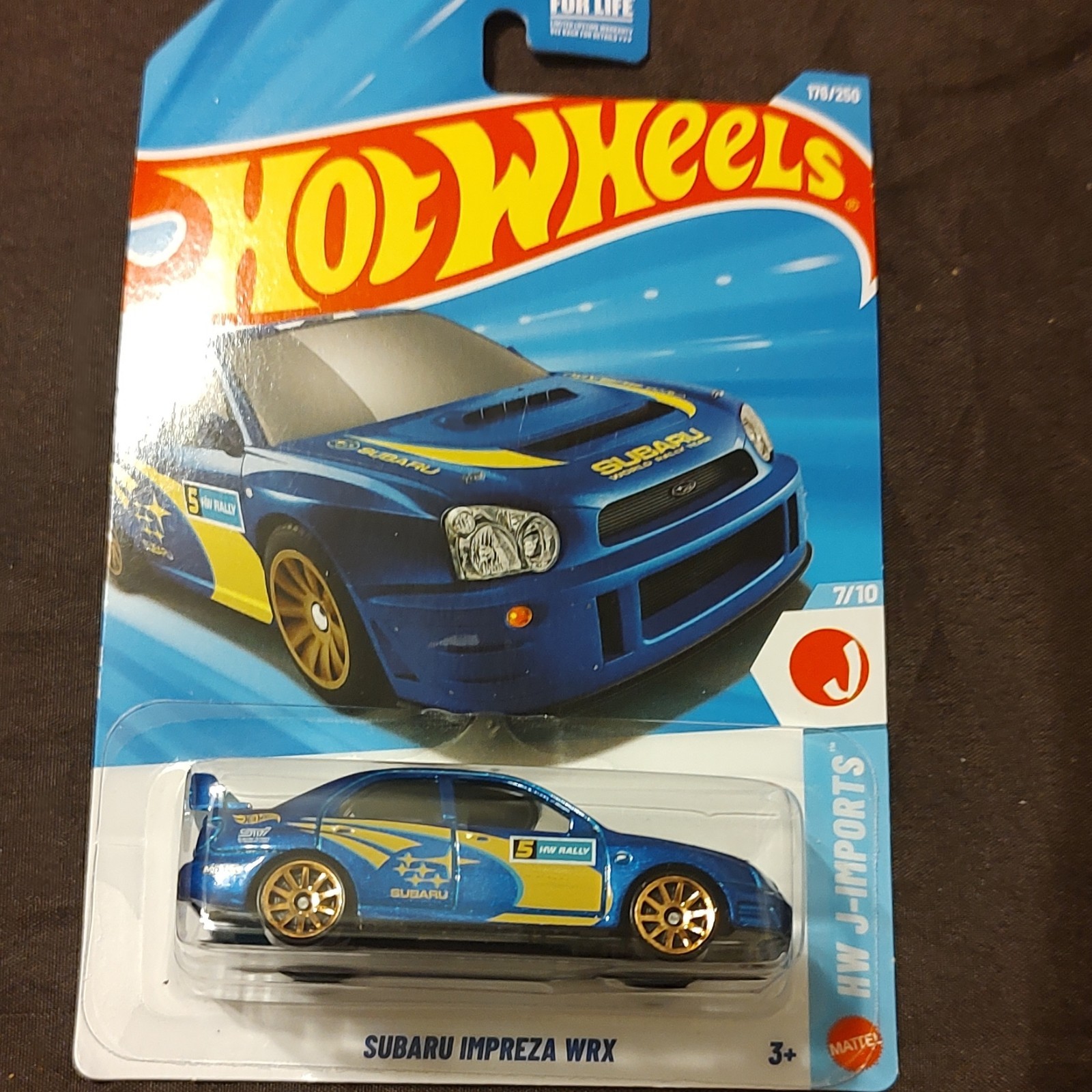 Hot Wheels HW J-Imports Subaru Impreza WRX Blue/Yellow/Gold 1:64 Diecast 2000