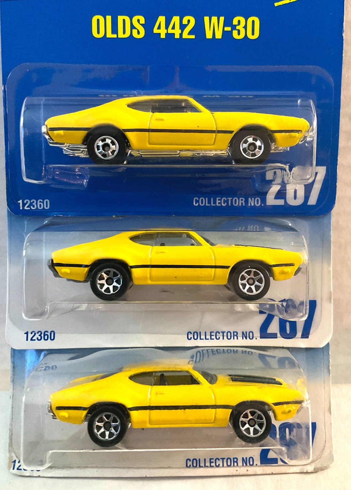 Hot Wheels OLDS 442 W-30 #267 – 3 Variation Lot – WHEELS, BASES, PACKAGES