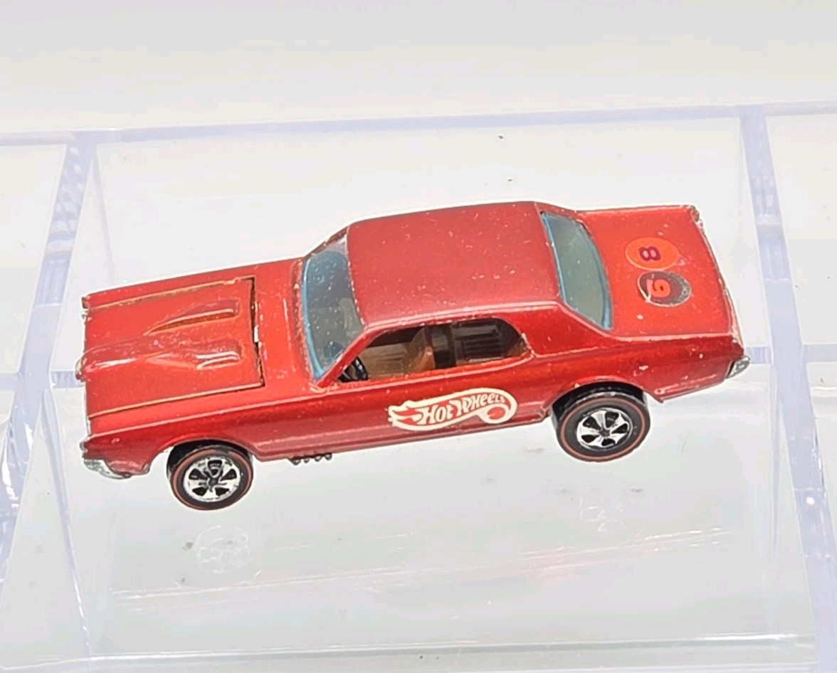 Hot Wheels Redline 1967 Orange Mercury Custom Cougar Brown Int Hong Kong