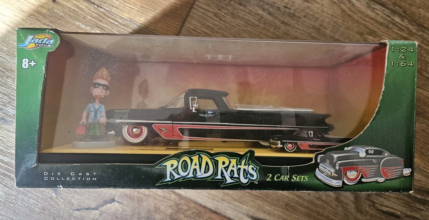 Road Rats 59′ Chevy El Camino Ricky Rat 2 Car Set 1:24 1:64 Scale Jada Toys NIB