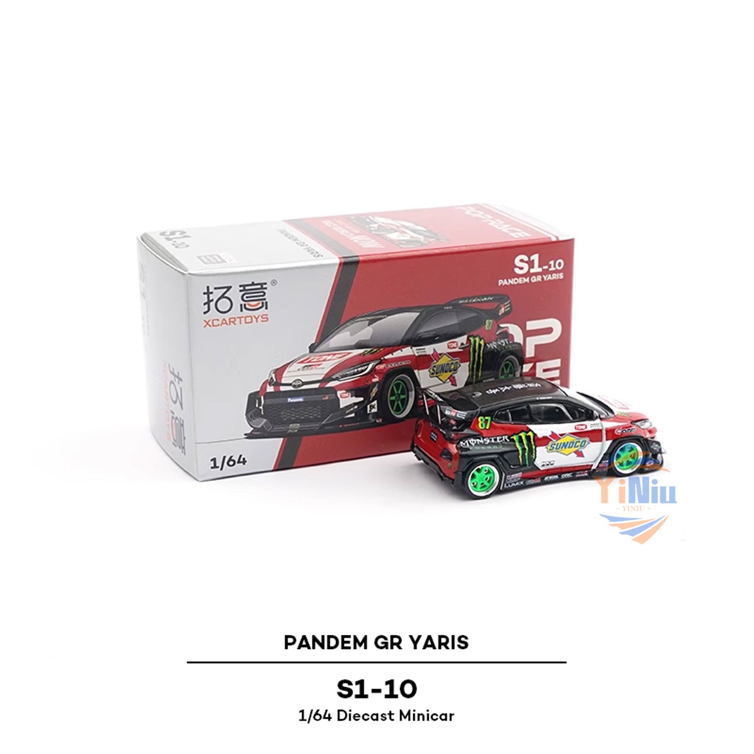 1/64 Yaris Monster Energy Diecast Car Model – Miniature Alloy Collectible