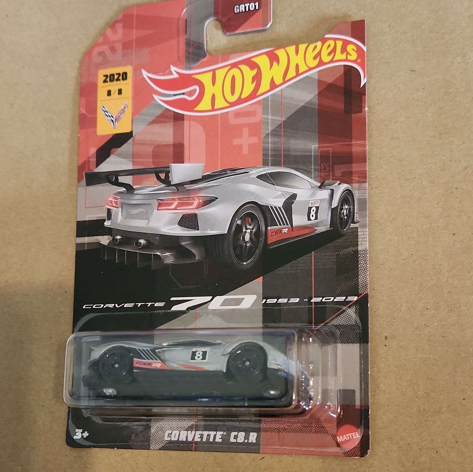 Hot Wheels Corvette C8.R Corvette 70 8/8 1:64 2020 Silver/Black/Red Unopened