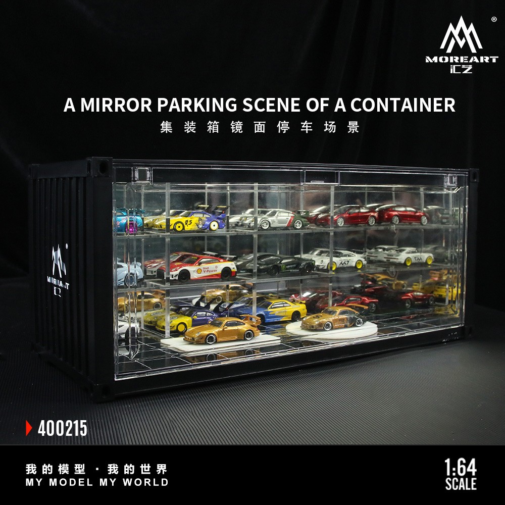 Diorama 1/64 Car Parking Lots Model LED Light Container Garage Scene Building US