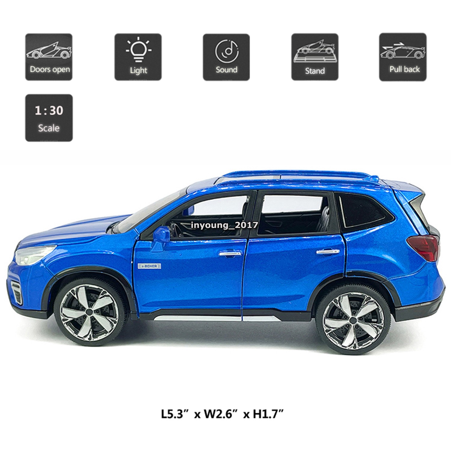 1:30 Subaru Forester Model Toy Car Diecast Toy Vehicle Toys for Boys Gifts Blue
