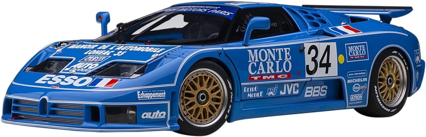 Rare Finished product AUTOart 1/18 Bugatti EB110 SS 1994 #34 Le Mans 24 JP 14005