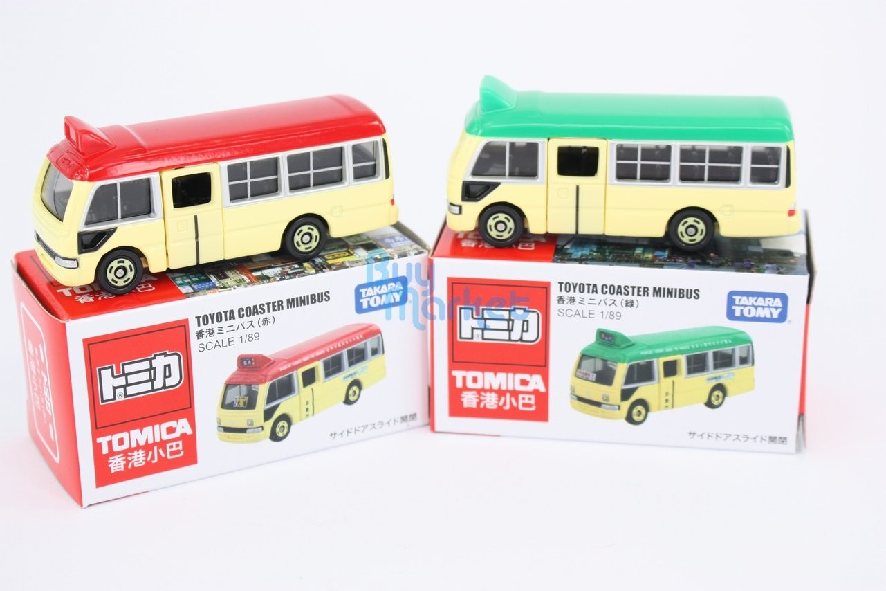 Takara Tomica Tomy TOYOTA Coaster MINIBUS Hong Kong 1/89 Diecast Toy Cars 2X SET
