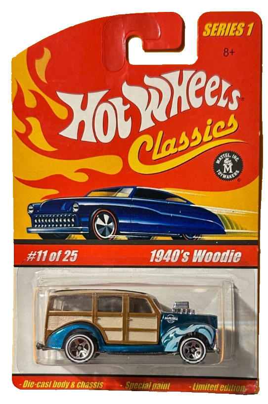 Hot Wheels Classics Ser 1 #11 1940s WOODIE Aqua Blue H7076