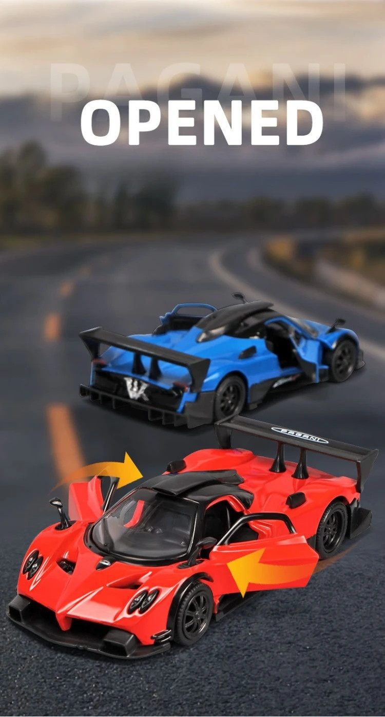 1:36 Diecast Pagani Zonda R Model Car Alloy Pull Back Toy Kids Gift