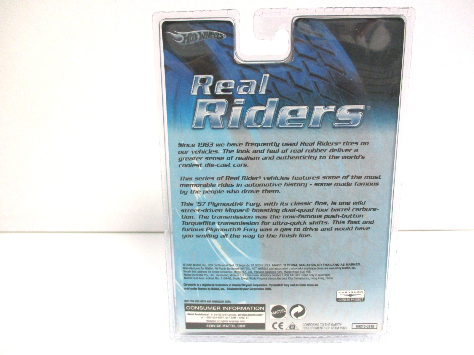 HOT WHEELS – REAL RIDERS – CUSTOM 1957 PLYMOUTH FURY – FLAMES – 1/64