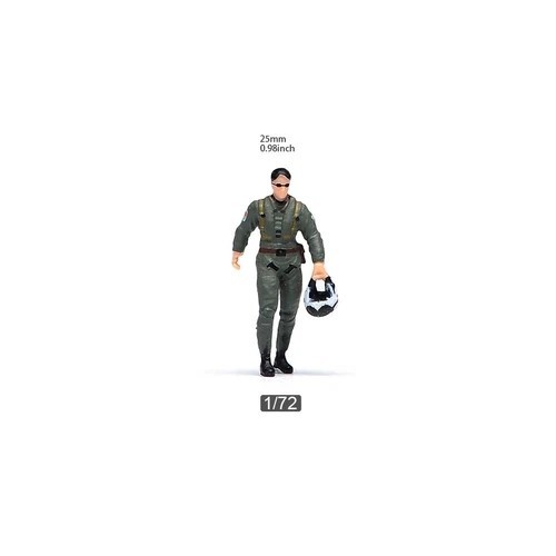Miniatures Figure Scene Props 1/64 Male Pilot Holding a Helmet For Car Vehicle
