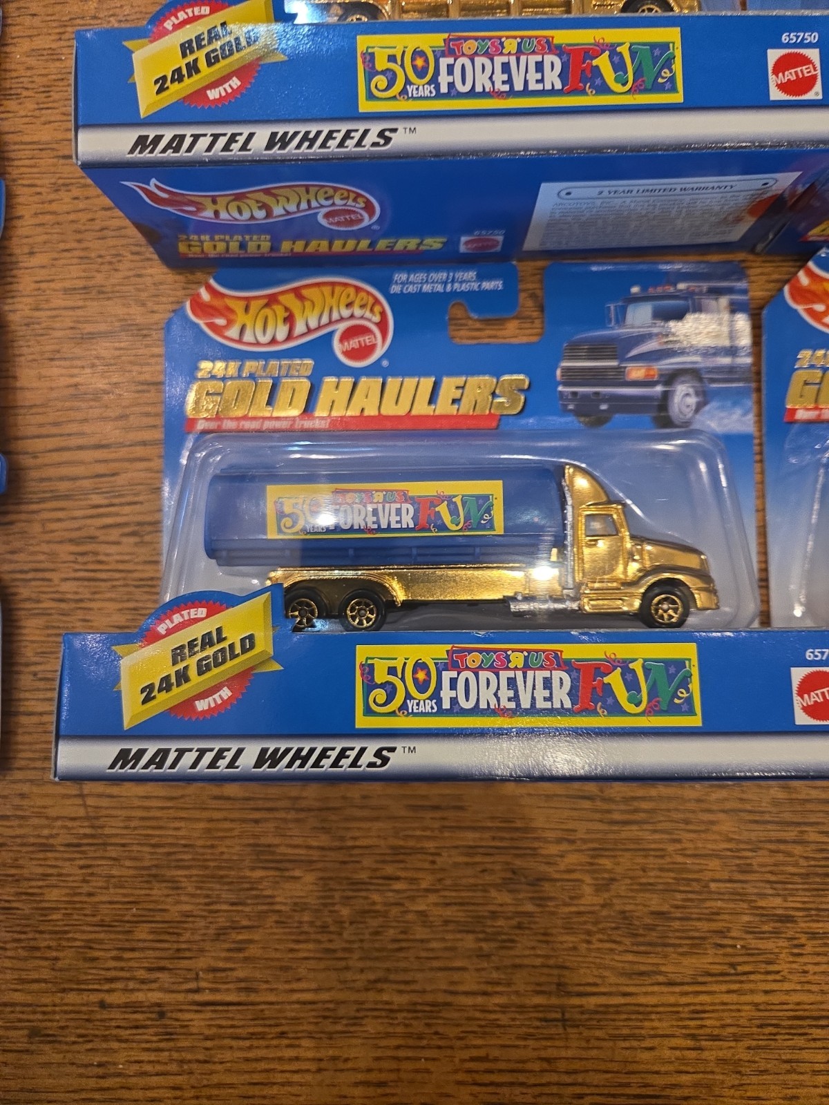 Hot Wheels 24K Plated Gold Haulers Toys R Us 50 Years Lot of 4 D57