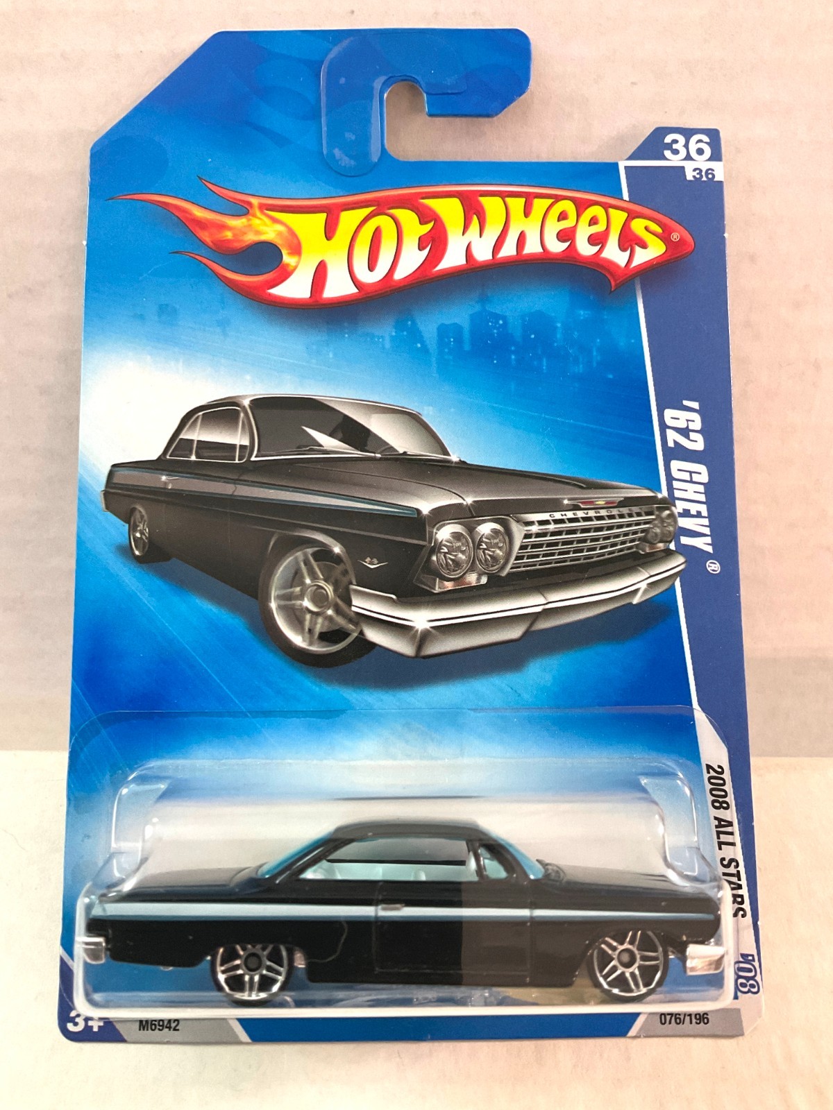 2008 Hot Wheels 62 CHEVY Bubble Top – BLACK KMART EXCLUSIVE Color All Stars #76