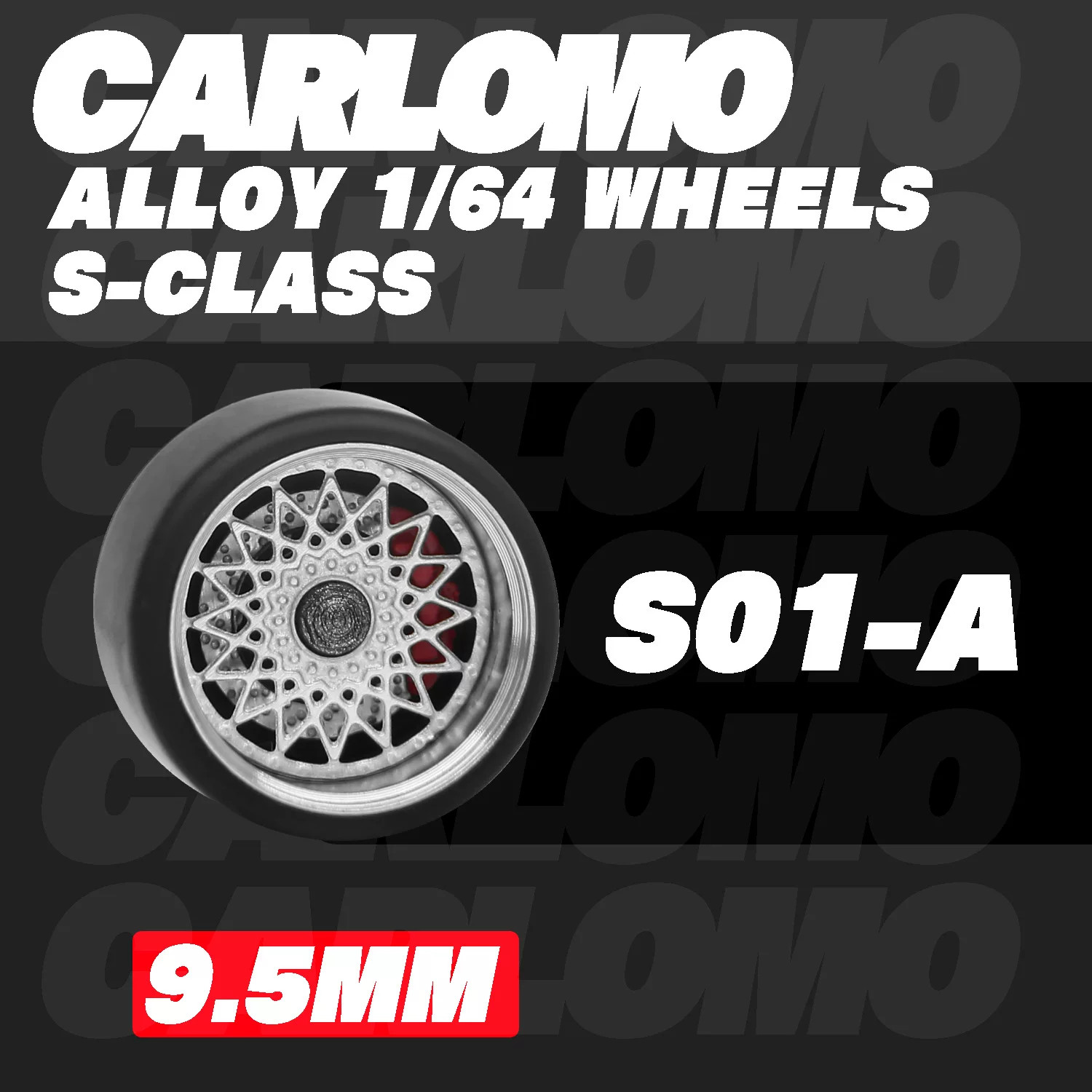 Carlomo 1/64 Diecast Custom Wheels Rubber Tires 9.5mm JDM Tuner Parts MINI GT
