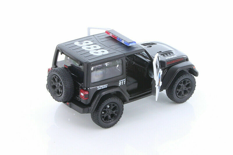 Jeep Wrangler Rubicon 4×4 Hard Top, Police, Diecast Model Toy Car, 1/34 Scale