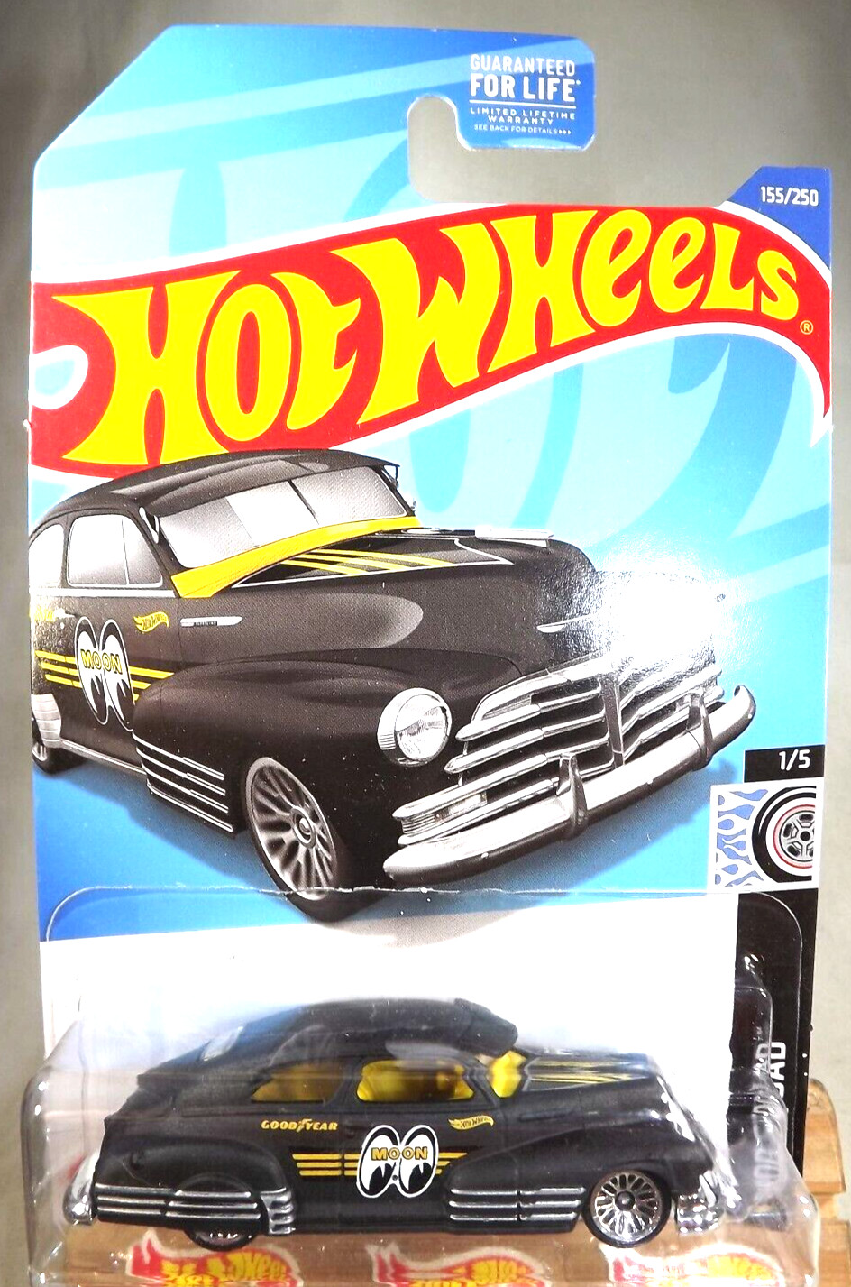 2022 Hot Wheels #155 Rod Squad 1/5 ’47 CHEVY FLEETLINE Black w/Chrome Lace Spoke